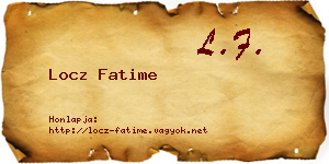 Locz Fatime névjegykártya
